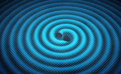 When two black holes experience their final death spiral before merging, they emit ripples in the fabric of spacetime itself. Swinburne Astronomy Productions. When two black holes experience their final death spiral before merging, they emit ripples in the fabric of spacetime itself. Swinburne Astronomy Productions.